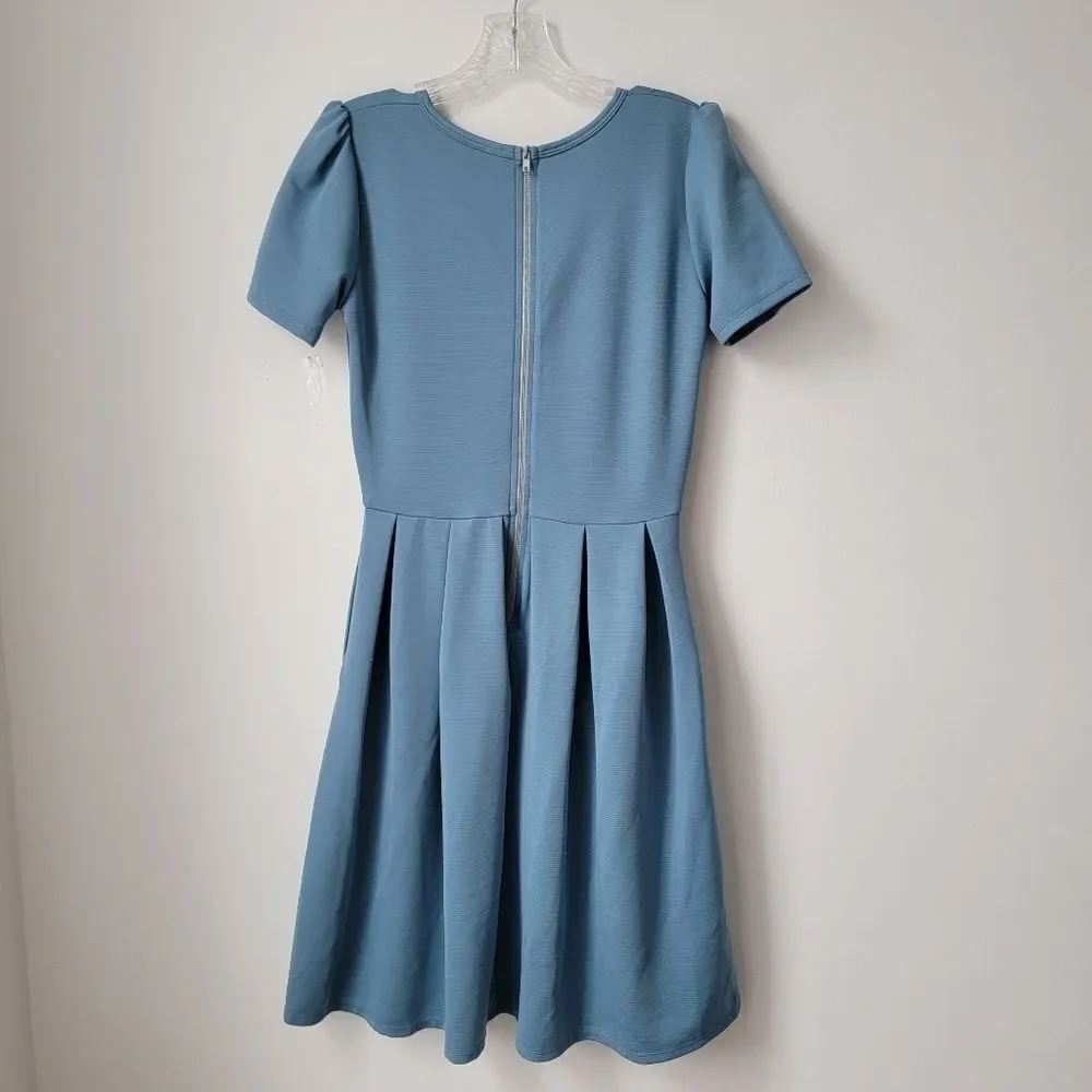 LULAROE Solid Slant Pocket Pleated Dress Light Blue Size Small - Picture 11 of 11